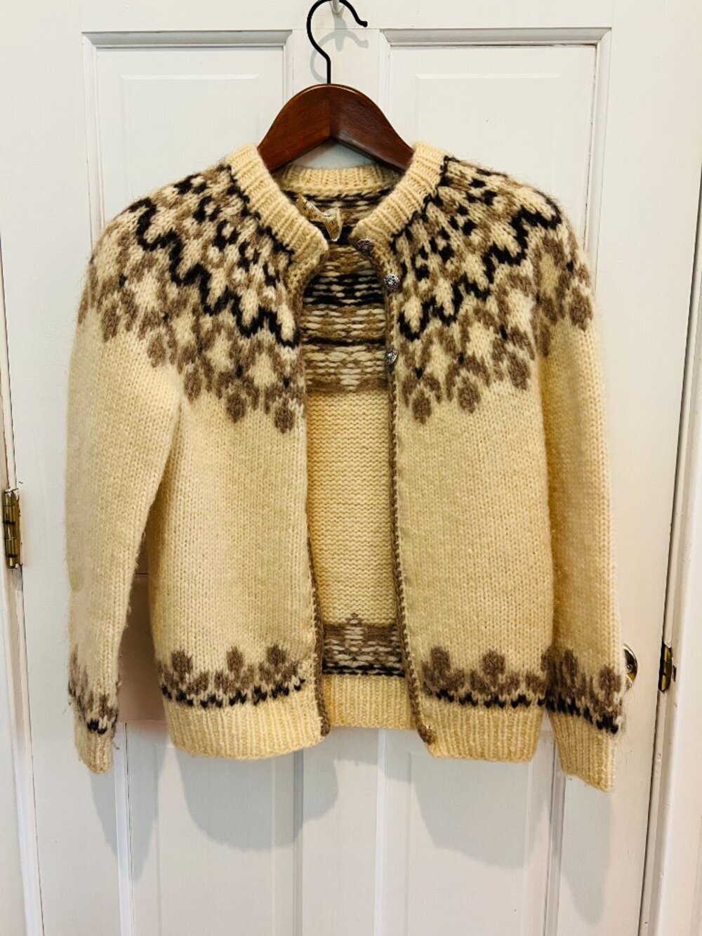 Original Icelandic Sweater - 100% wool - Vintage Alafoss Icewool Hand Knit - L - Picture 16 of 16